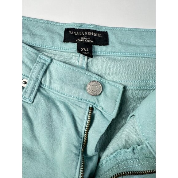BANANA REPUBLIC Mint Light Green Skinny Ankle Pants Jeans. Women's 27 Size 4. - Picture 5 of 7